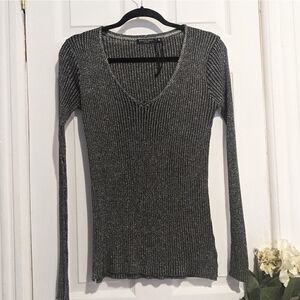 ASOS Brave Soul V-neck Sweater Metallic Thread